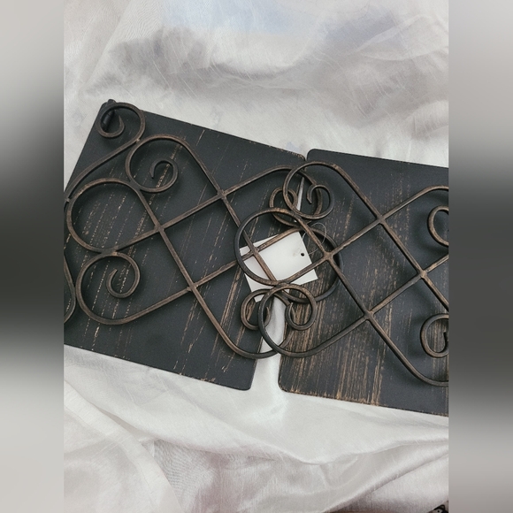 NUEN WELTEN VINTAGE Elegant Black Metal Bookends 1 PAIR - Picture 5 of 6